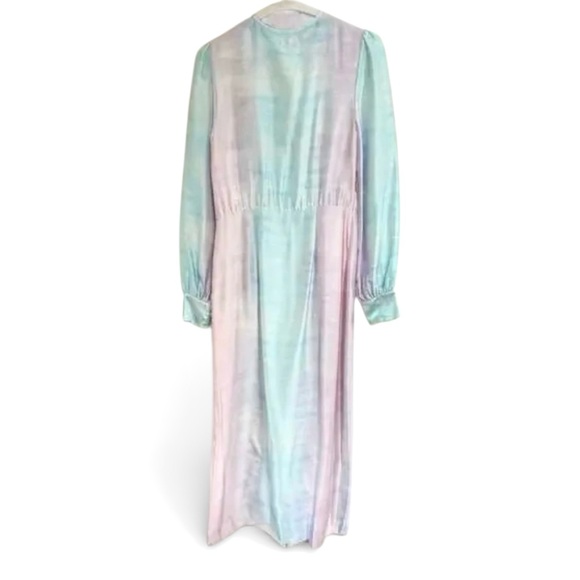 Hill House 100% Mulberry Silk Tati Duster Soft Pink and Blue Dress - Picture 4 of 9